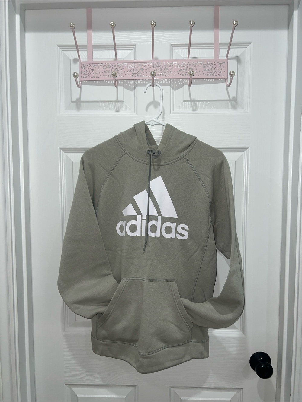 Adidas Gray Pullover Hoodie with White Logo